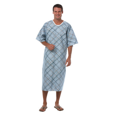 Amazon.com: 4PK - Men's Deluxe Value Patient Hospital Gown Robe, Soft &  Comfortable Gowns Size Medium/Large (Blue) : Industrial & Scientific